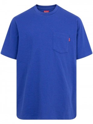 Blue  Supreme Chest-pocket Crew-neck | EGKZ2707