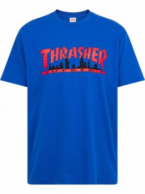 Blue Supreme X Thrasher Skyline Logo-print | BUXP3144