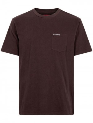 Brown Supreme Logo-embroidered Pocket | AZTH9097
