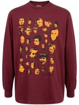Burgundy Supreme Faces Long-sleeve | LZIT8257
