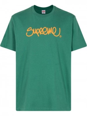 Green Supreme Handstyle Logo Print | SVQL2881